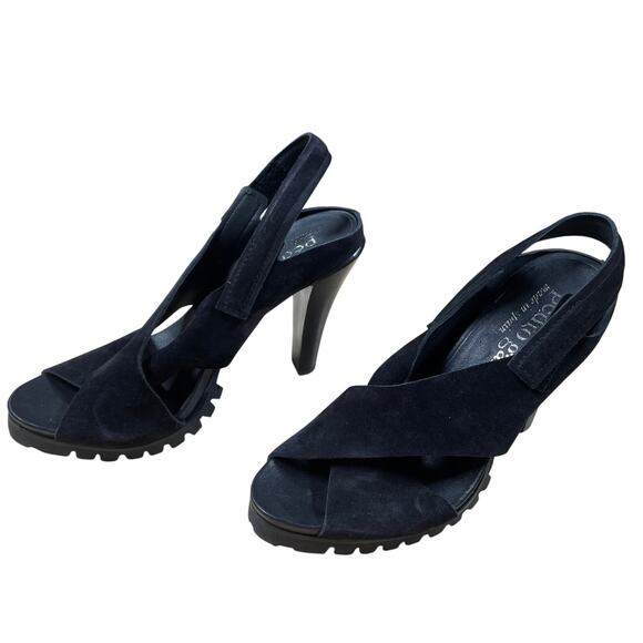 Pedro Garcia Yuval Slingback Sandal in Black Castoro Women's Size 41.5 (US 11.5) - Picture 2 of 6